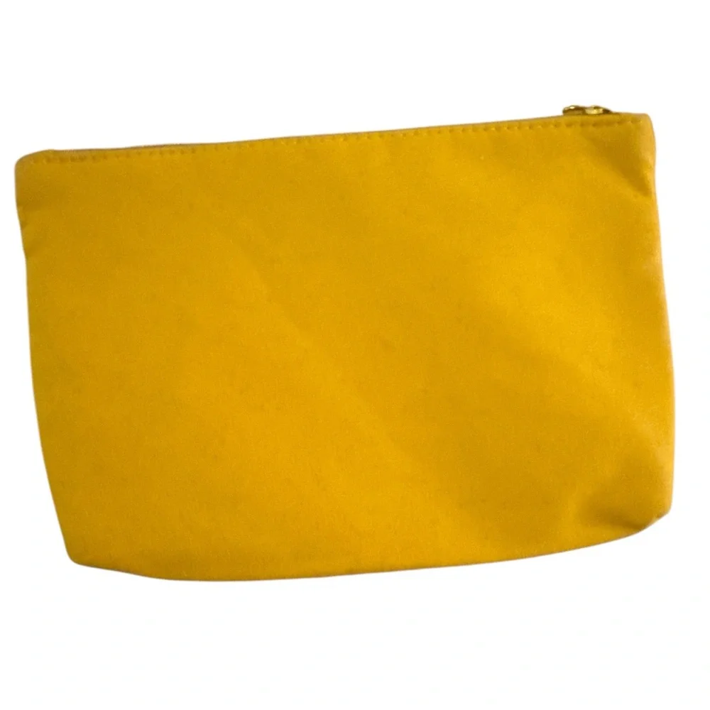 Ipsy Glam Bag Yellow and Copper Brown Metalic Women's Bag Makeup Pouch‎